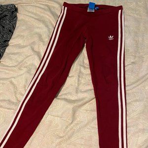 Adidas Burgundy/Maroon Leggings